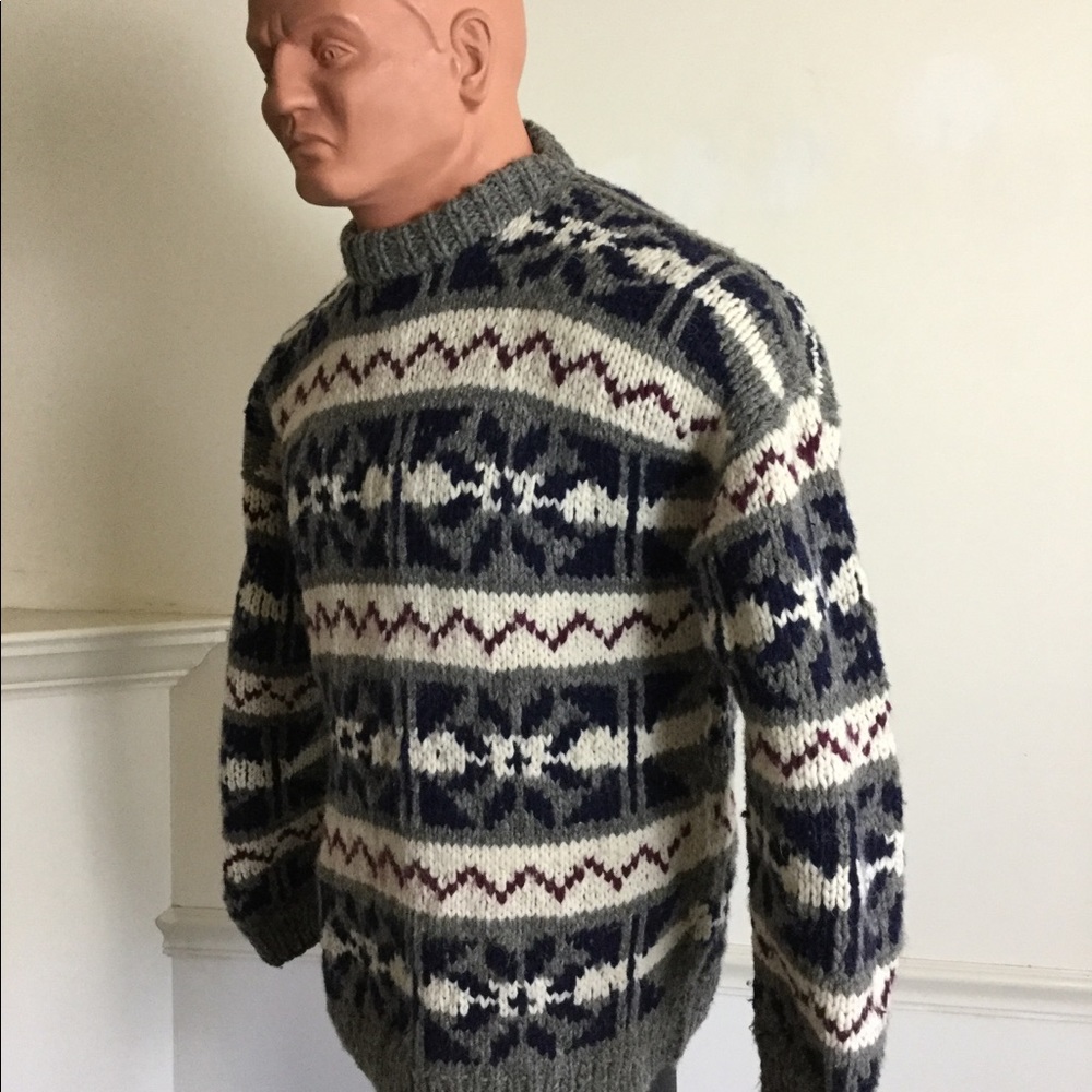Hand made Native American Sweater, 100% wool m/l - Picture 4 of 8